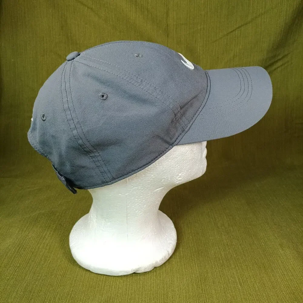 Nike Golf Hat Cap Strapback Gray White Swoosh One Size Adjustable